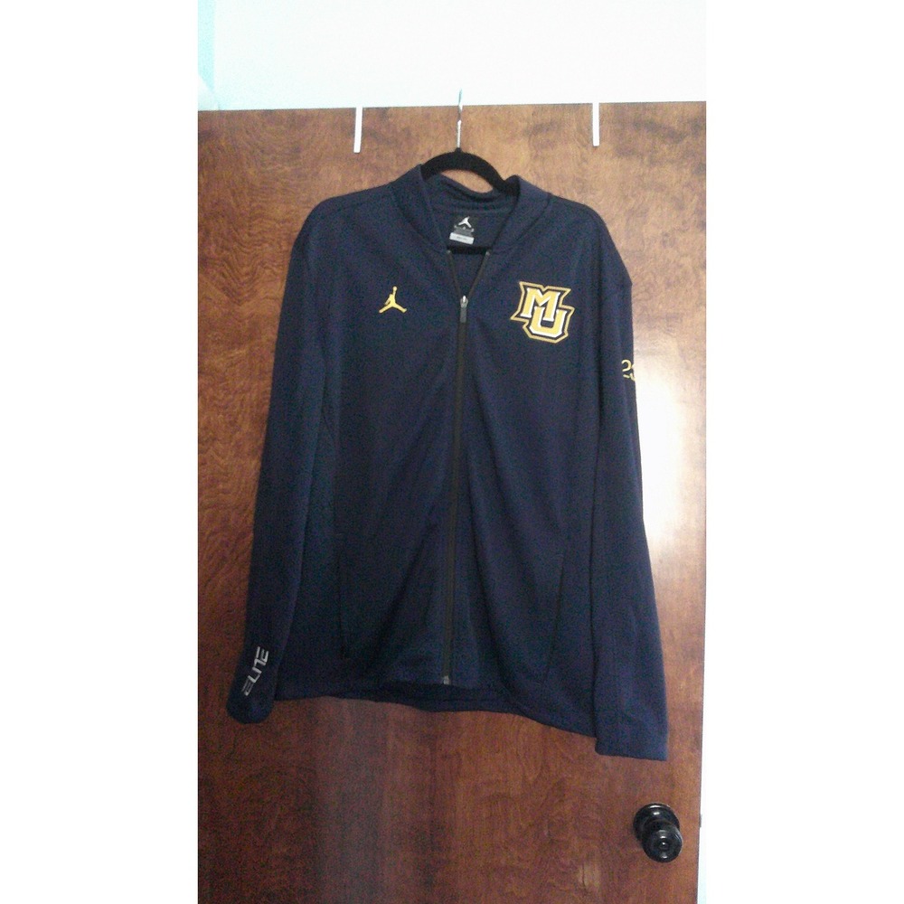 Jordan Marquette Golden Eagles Jacket Mens Large Navy Excellent Full‎ Zip Elite